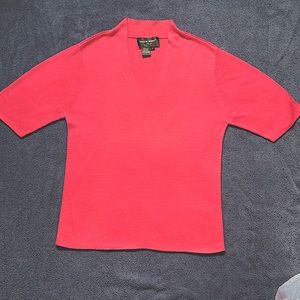 100% Silk Women’s Pink Short Sleeve Pink Sweater